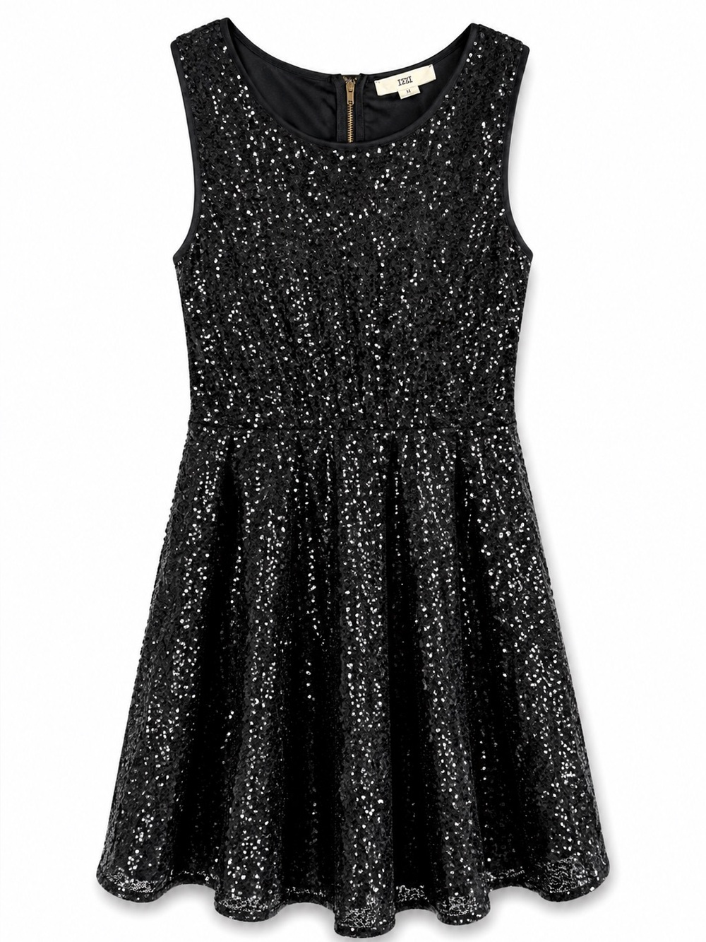 Black Sequin Sleeveless Cocktail Dress M
